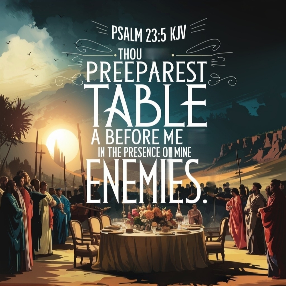 Inspirational Psalm 23:5 Art Print 8x10 Frame - Picture 2 of 2